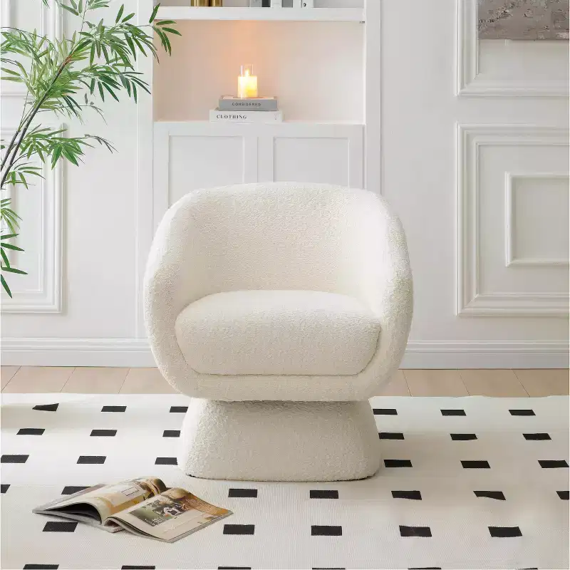 GDFStudio Vesper 28.75 Modern Wooden Upholstered Leisure Accent Chair with Enlarged Square Base