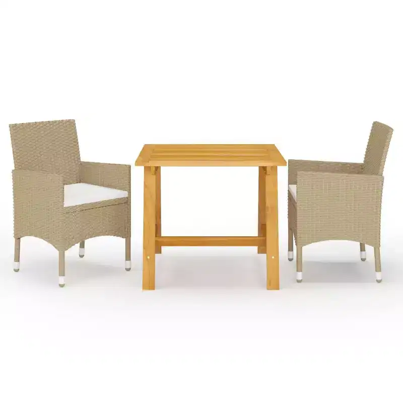 vidaXL Desk Solid acacia wood Medium Durable Garden Dining Set