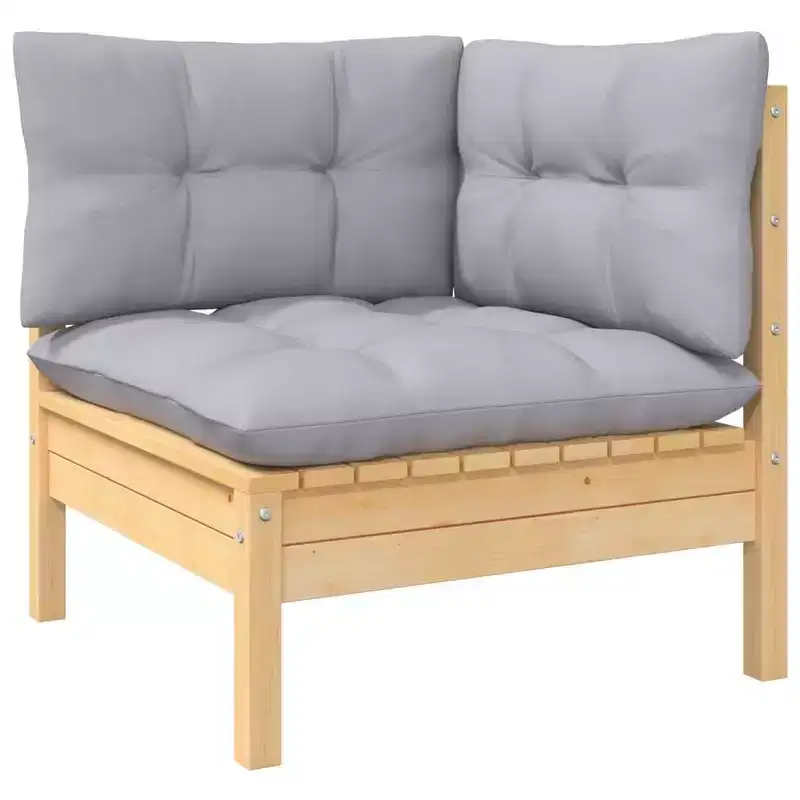 vidaXL Garden Lounge Set Grey cushions