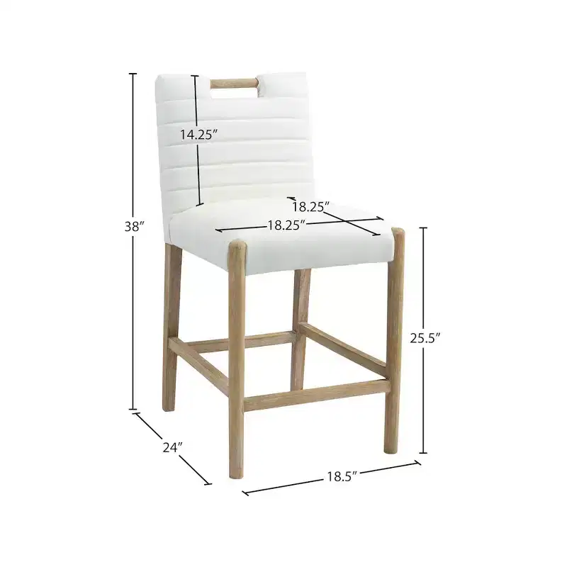 Cream Vegan Leather Counter Stool