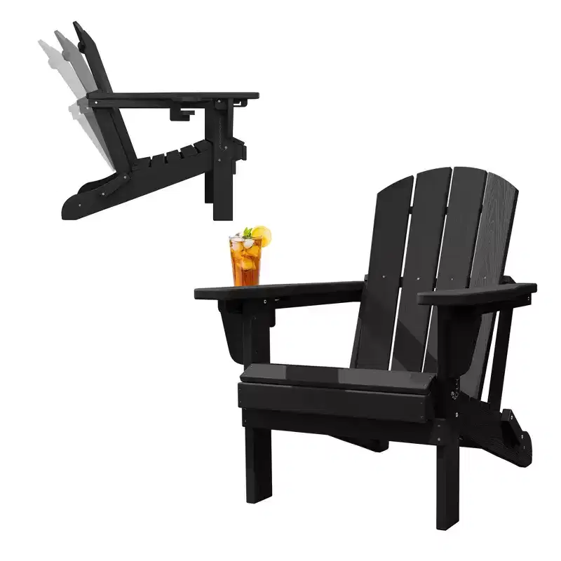 Hyleory Adjustable HDPE Adirondack Chair with Ergonomic Backrest