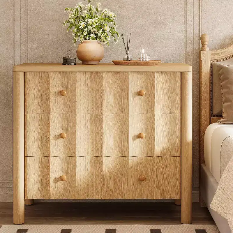 31.5-Inch 3-Drawer Nightstand, Modern Large Night Stand, Oversized Bedside Table, End Table for Bedroom, Living Room