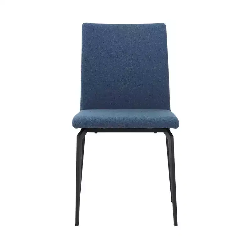 Armen Living,Lyon Blue Fabric and Metal Dining Room Chairs - Set of 2