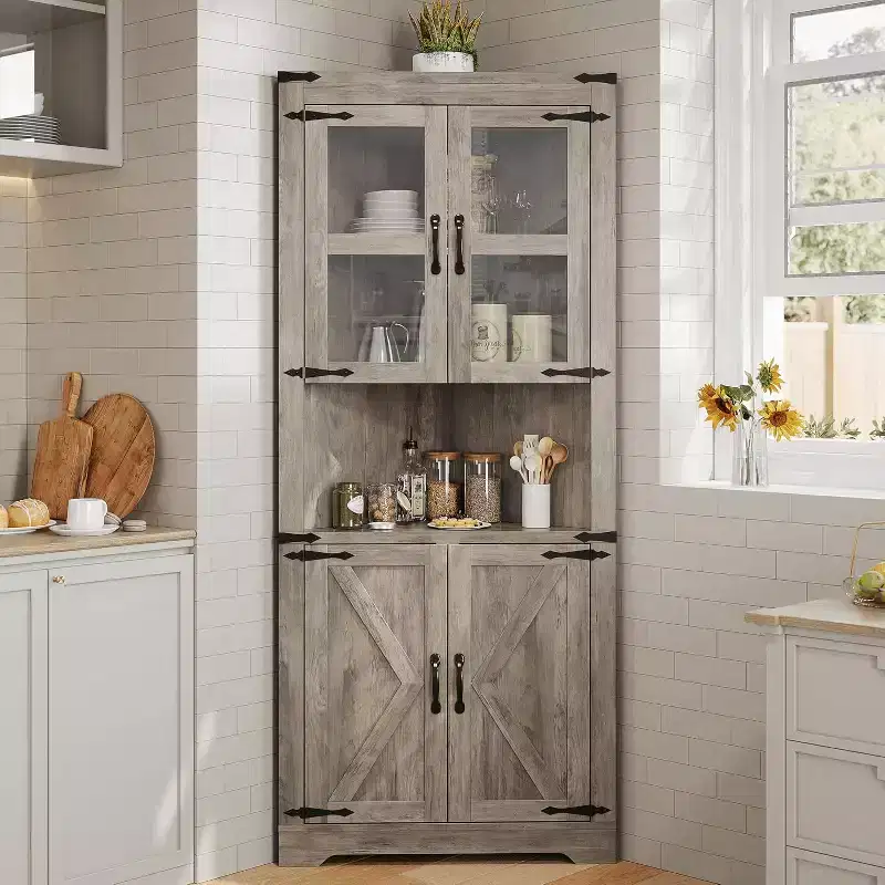 Storage cabinets, floor-standing storage cabinets with doors and adjustable shelves, freestanding tall cabinet organizers