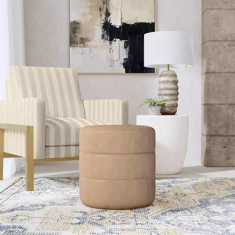 Round Upholstered Ottoman