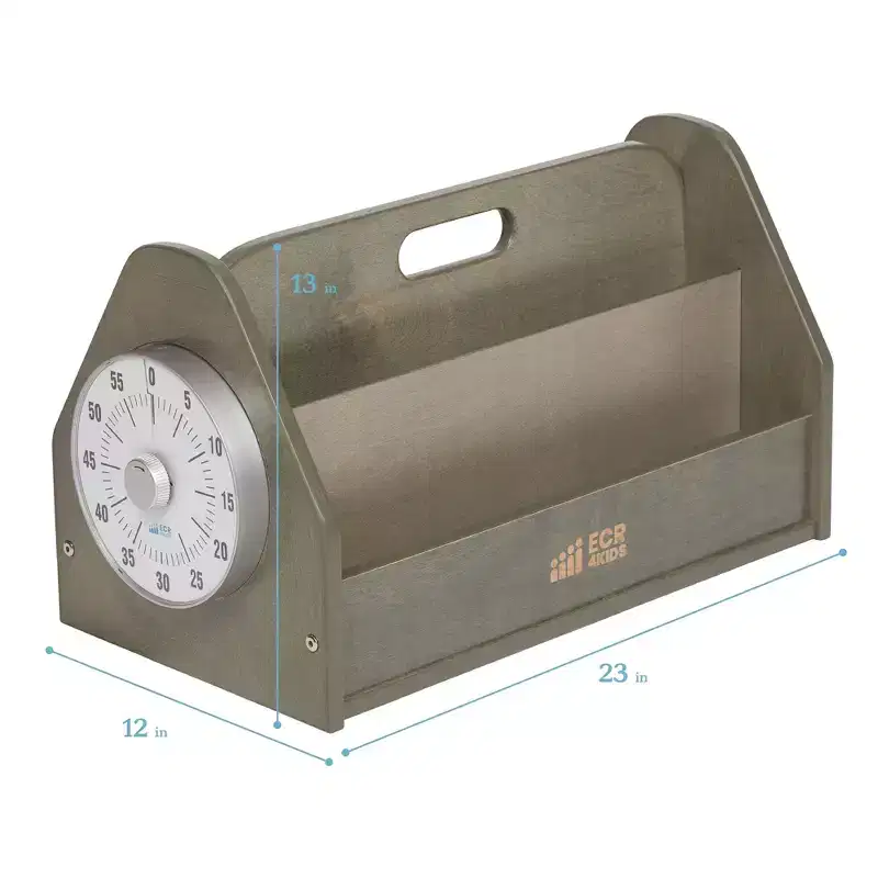 Double-Sided Book Caddy with Countdown Timer, Portable Library