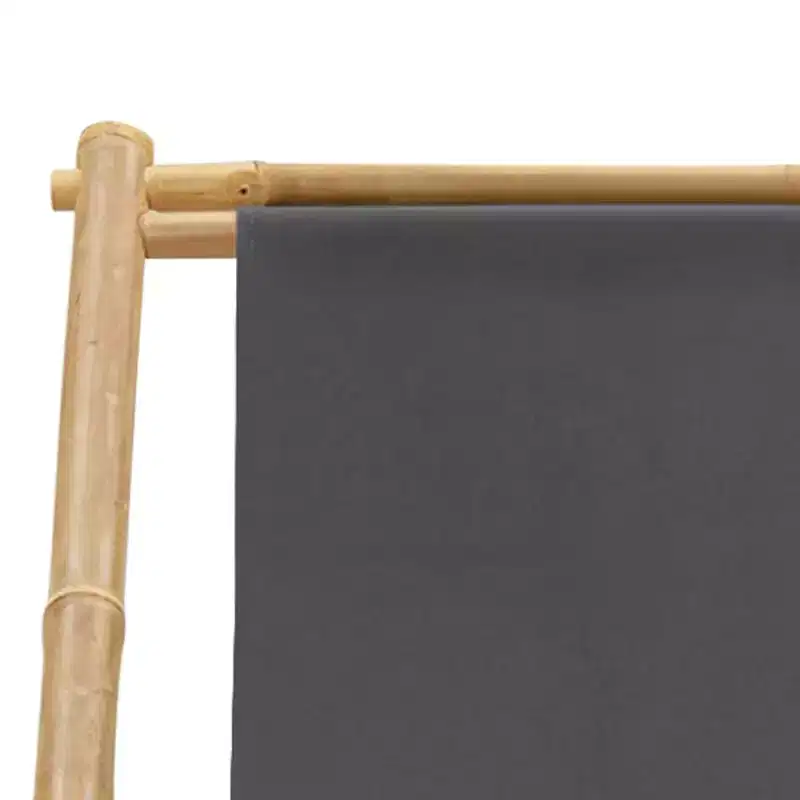 vidaXL Sun Lounger Bamboo Medium Collapsible Folding Sun Lounger