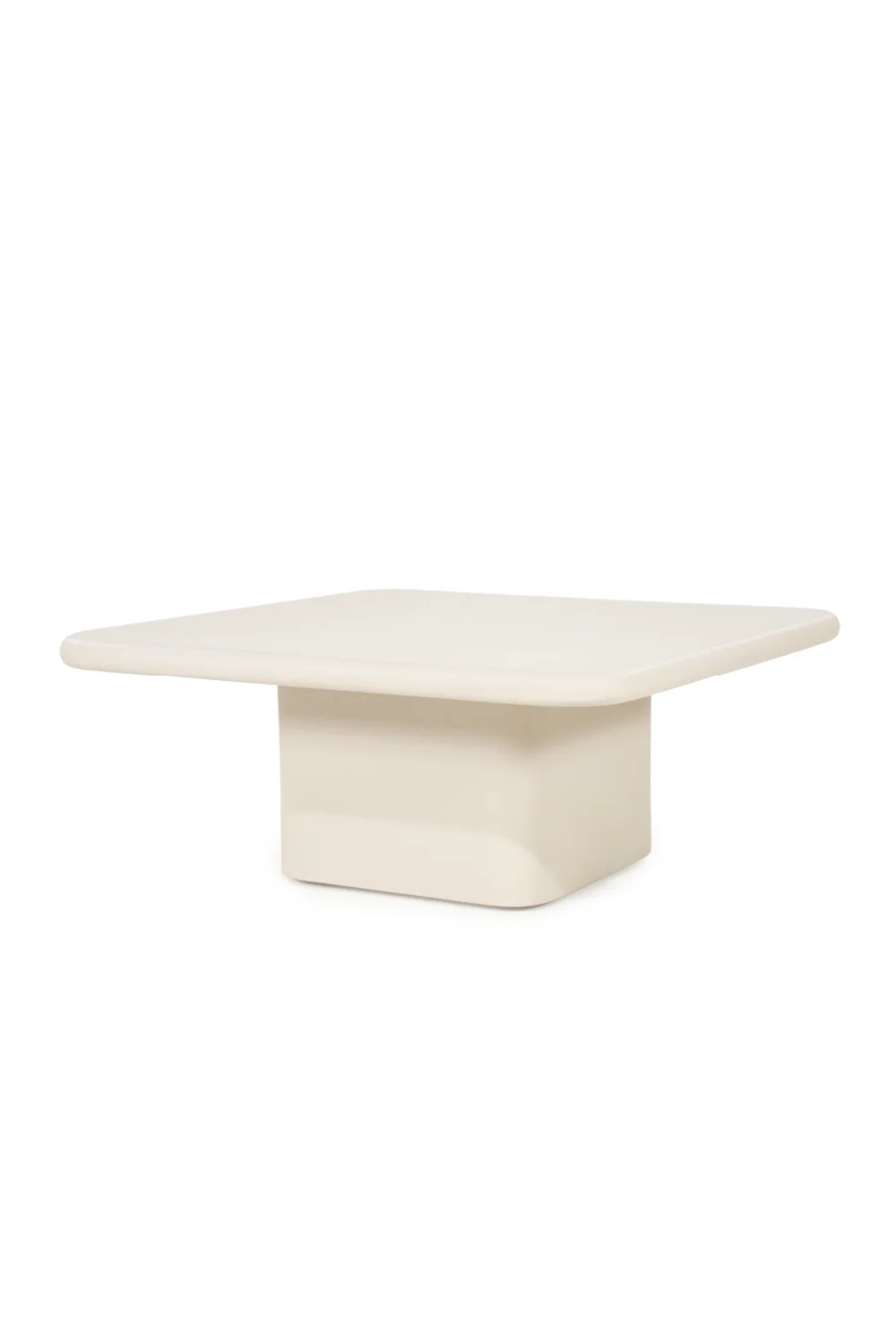 Lacquered Cement Square Coffee Table