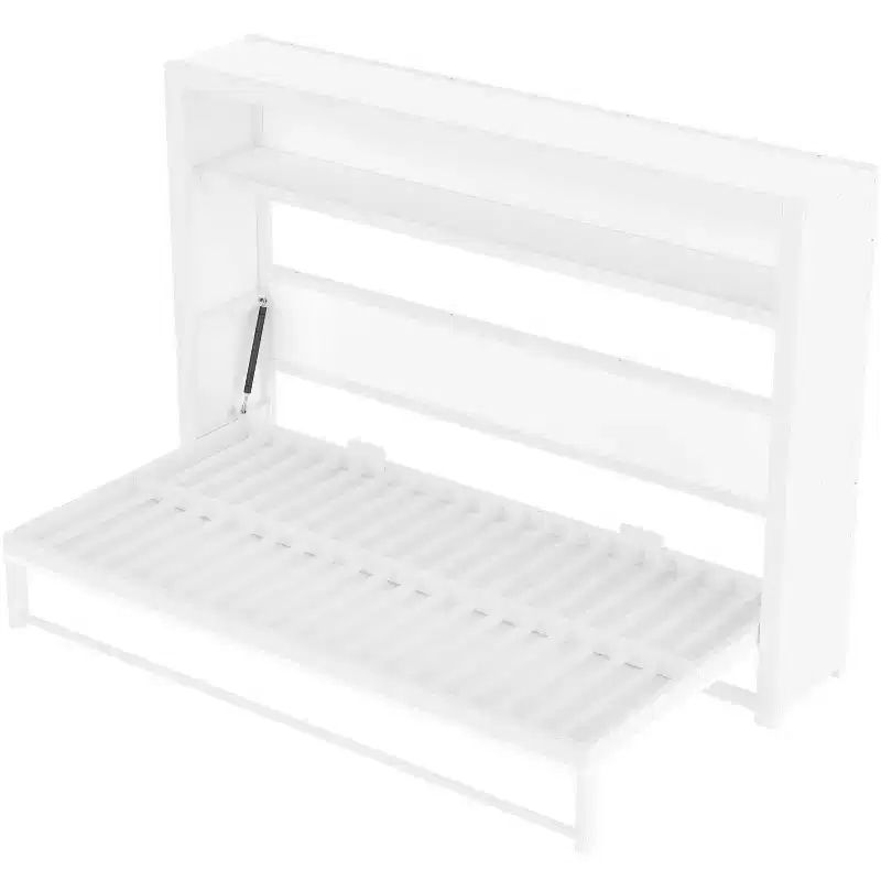 Bellemave Twin Murphy Bed with Shelves and Foldable,Metal Wall Murphy Bed Frame with Space-Saving Design