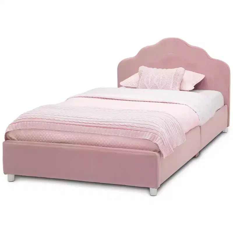 Delta Children Twin Upholstered Kids' Bed Rose Pink