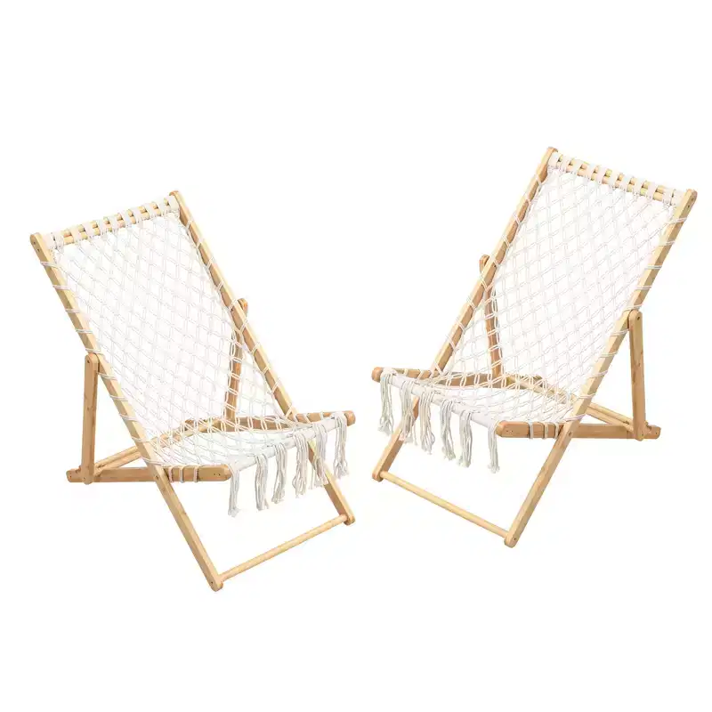 Set of 2 Weaving Chair, with Handwoven Rope for Patio,Living Room, Garden, Balcony