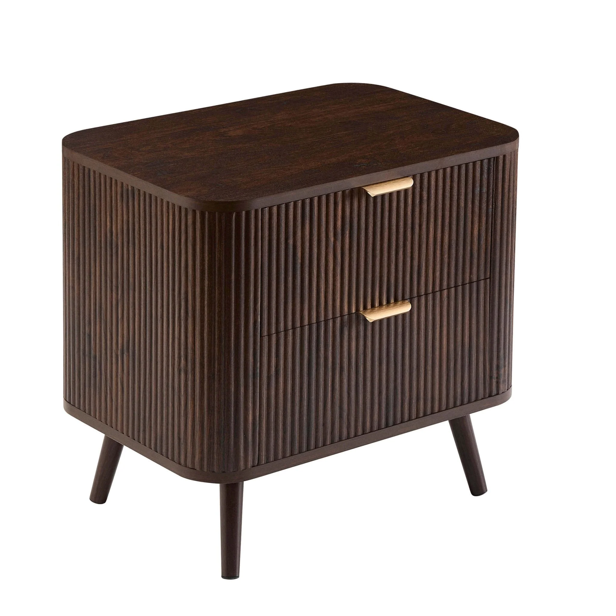 2 Drawer Bedside Table - Walnut