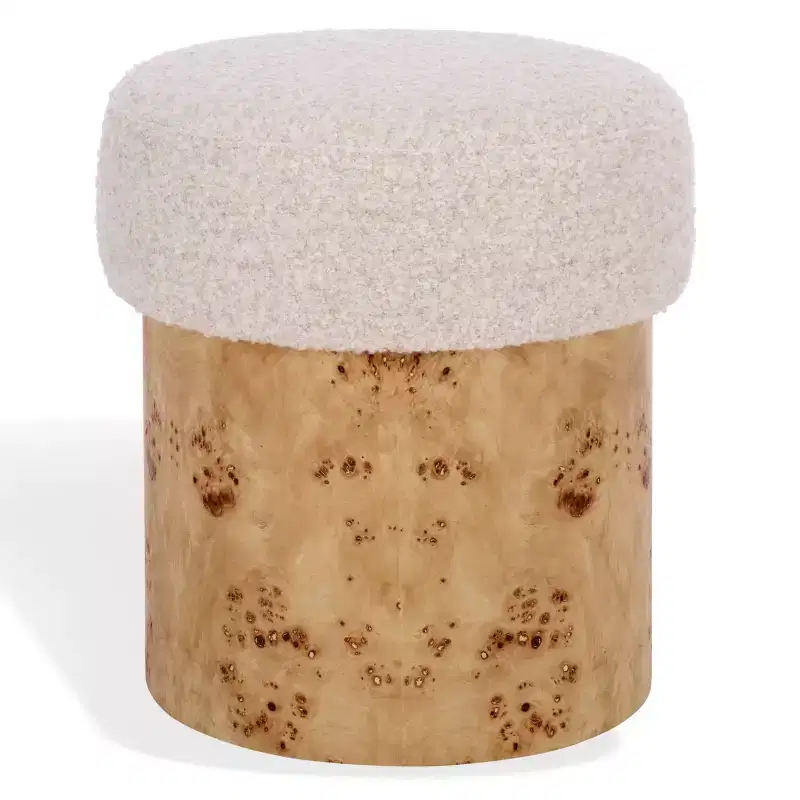 Tobianna Boucle & Burl Ottoman - SFV5149 - Safavieh Couture