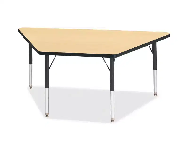Jonti-Craft Berries Elementary Height Classic Trapezoid Table 30 x 60 in Black