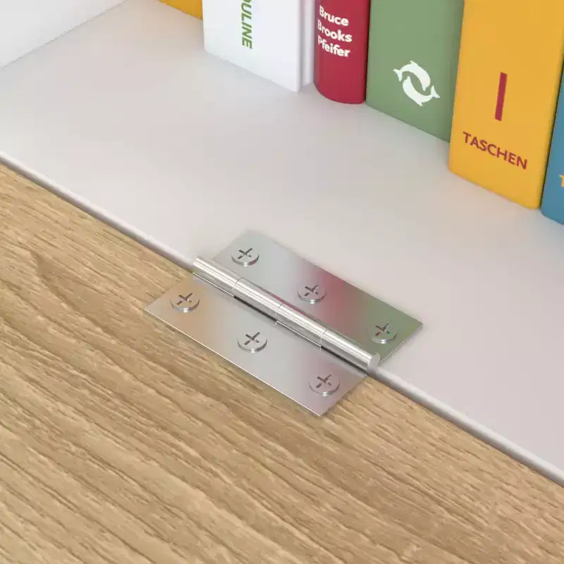 Famapy White Wall-Mounted Bookshelf & Display Rack with Hidden Drop-Down Desk & LED Lighting
