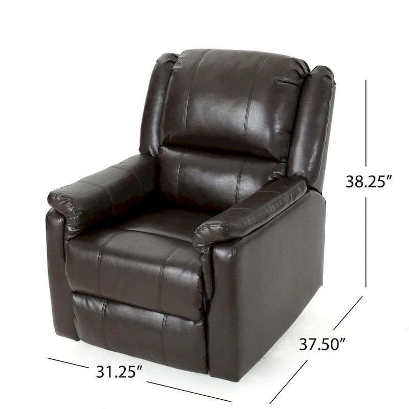 Jennette Faux Leather Swivel Gliding Recliner by Christopher Knight Home