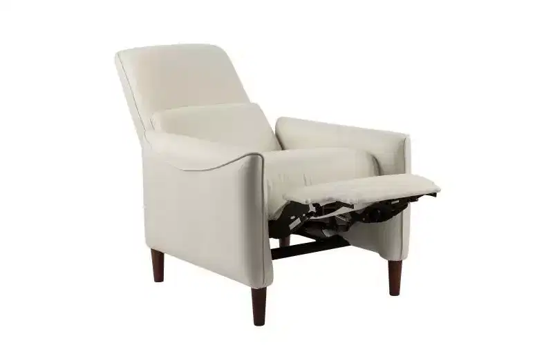 Upholstered Recliner Chair with Rubberwood Tapered Legs, Living Room Accent