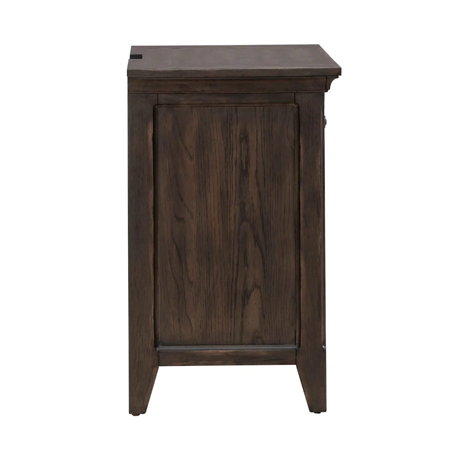 Nightstand With Charging Station - Saddle Brown — captures grand opulence with comfortable rustic styling