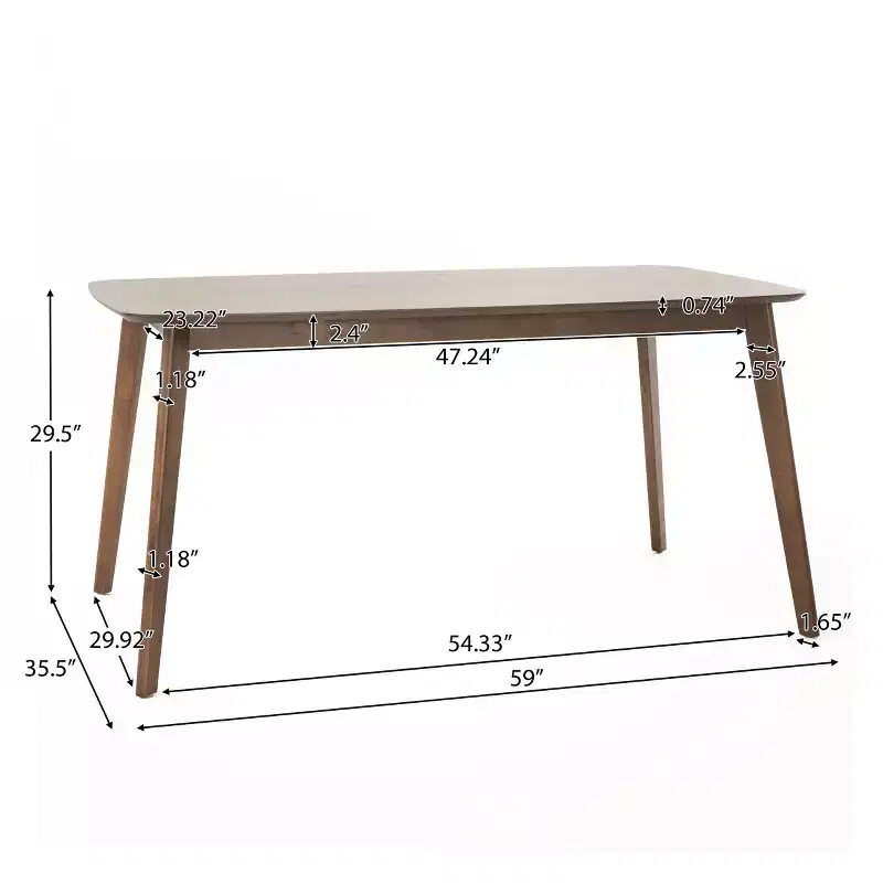 GDFStudio Dimick Mid Century Modern Fabric Upholstered Wood 5 Piece Dining Set