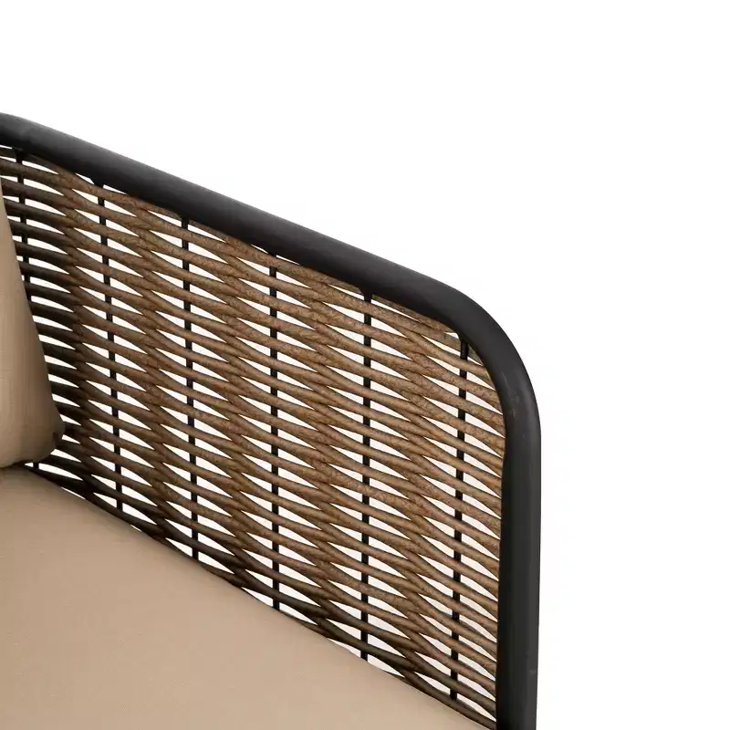 Christopher Knight Home Bonita Patio Rustic Iron and Rattan Club Chair with Cushions, Beige