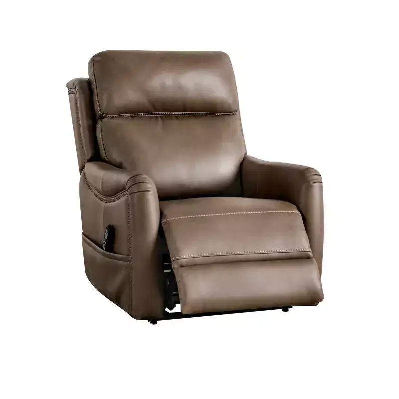 Power Lift Chair Recliner, Leatherette, 3-Zone Heat, 4 Motors, USB Port, Brown