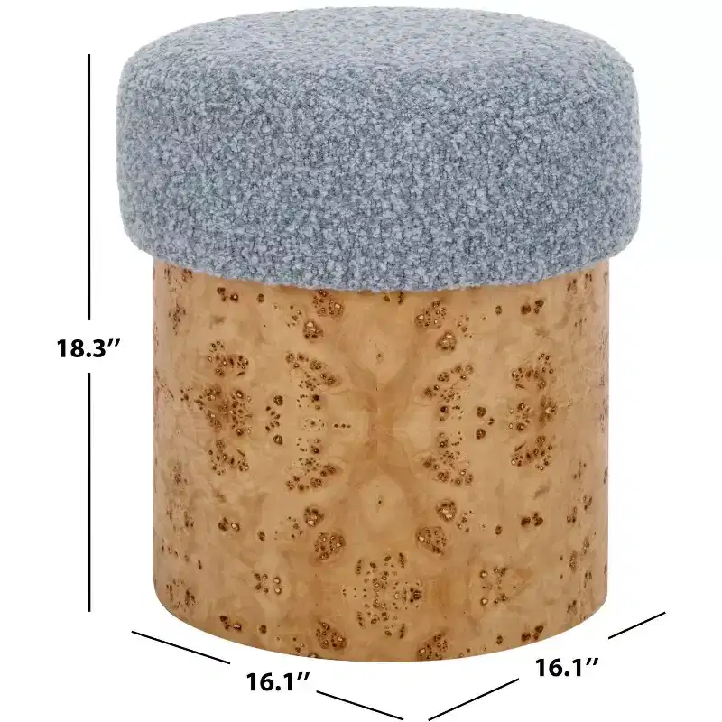 Tobianna Boucle & Burl Ottoman - SFV5149 - Safavieh Couture
