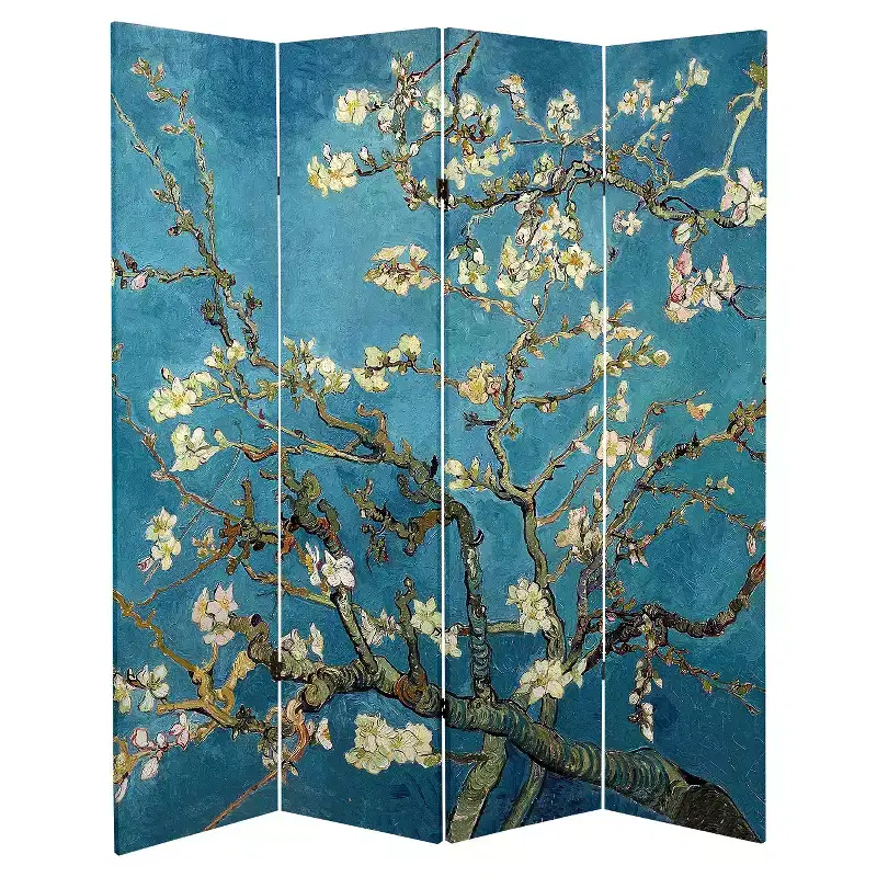 miBasics Van Gogh Fine Art Double Sided Room Divider Almond Blossoms and Wheat Field : 20x20 Inch Polyester, Machine Washable Cloth Napkins
