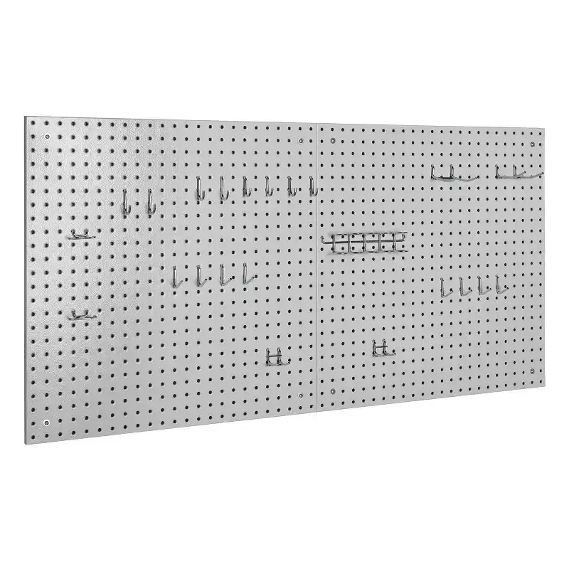 Seville Classics UltraHD 2-Piece Pegboard Set w/ 23 Piece Hook Assortment, 24 W x 24 D