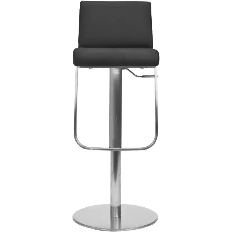 Gas Lift Swivel Bar Stool in Black Bonded Leather