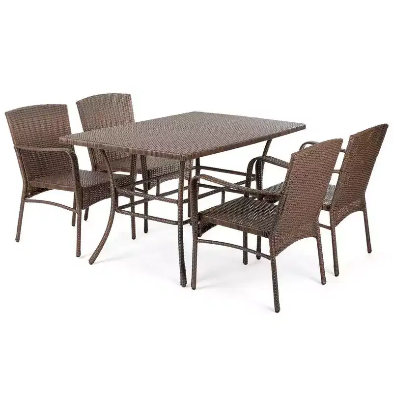 Jiallo Leisure Collection Outdoor Garden Patio Furniture 5PC Dining Set