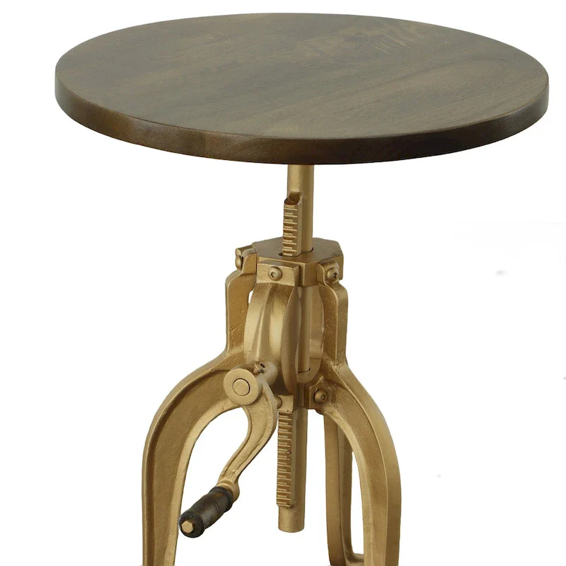 Regan Adjustable Accent Table - Chestnut Top - Black Base