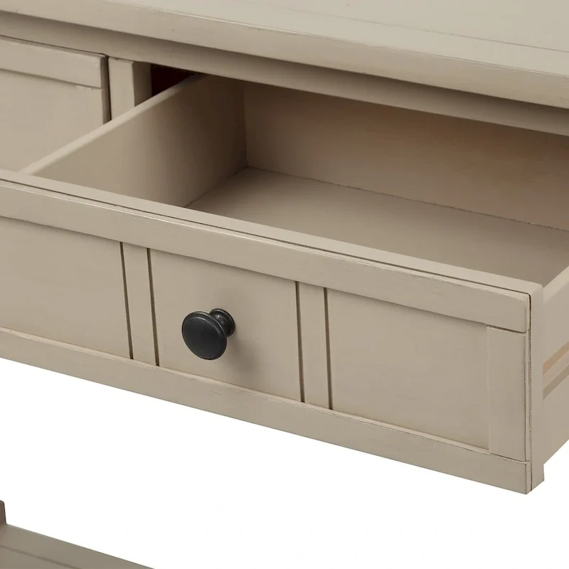 Modern Console Table with Two Drawers and Bottom Shelf
