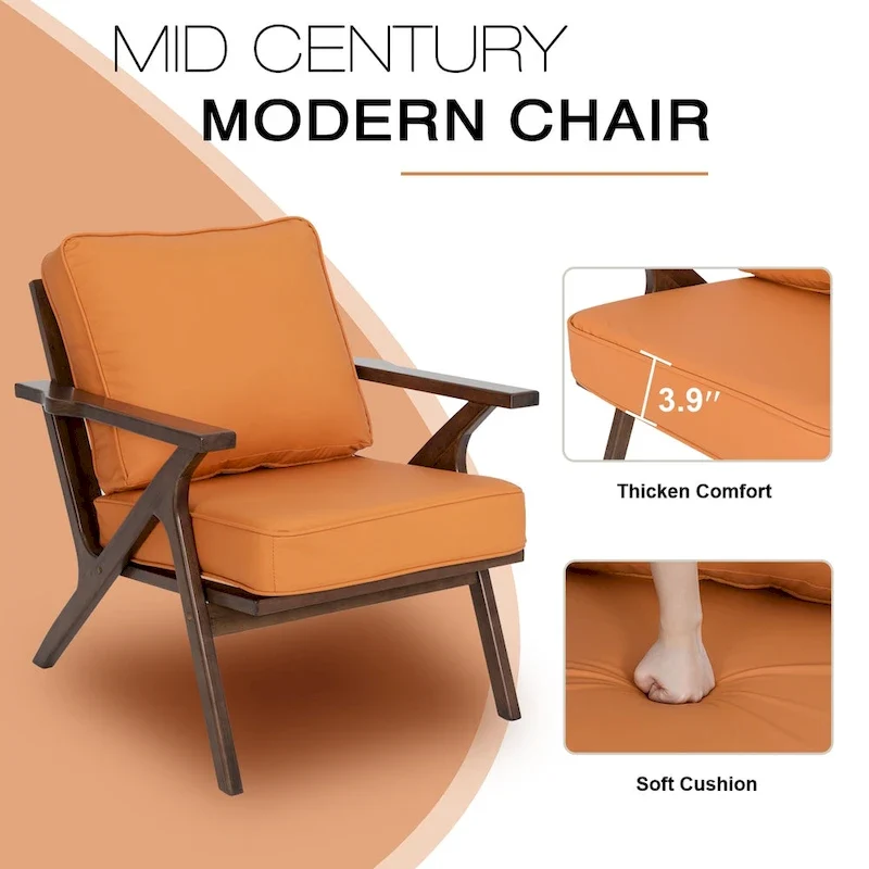 Accent Chair Living Room Chairs Mid Century Modern Chair Leisure Side Reading Arm Chair