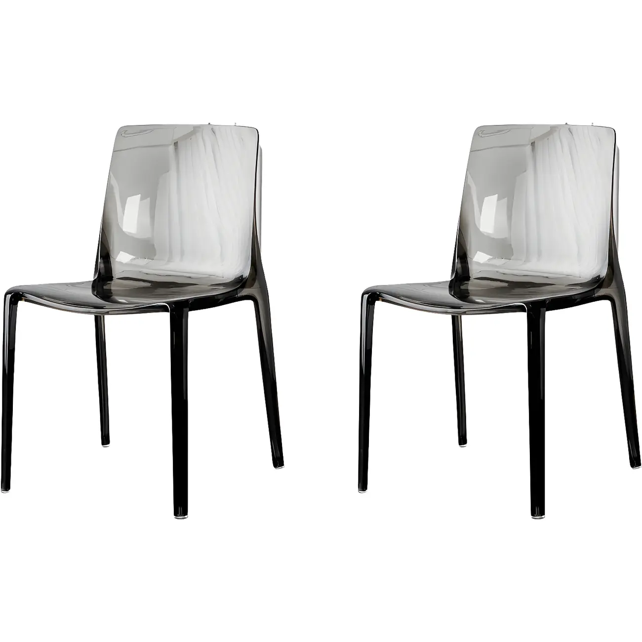 Amber Acrylic Armless Low Back Dining Chair