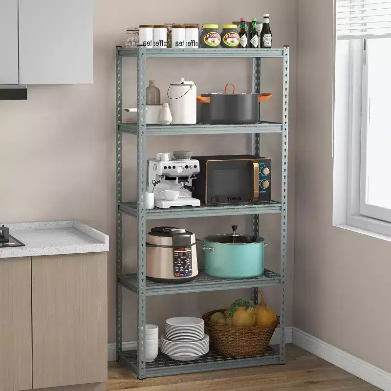 Costway 5-Tier Garage Storage Shelves Heavy Duty Metal Storage Shelving Unit Adjustable Utility Rack Organizer for Warehouse Basement
