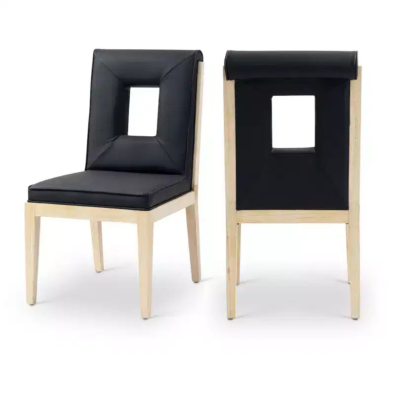 Meridian Furniture,Gwendolyn Vegan Leather Dining Side Chair, Set of 2