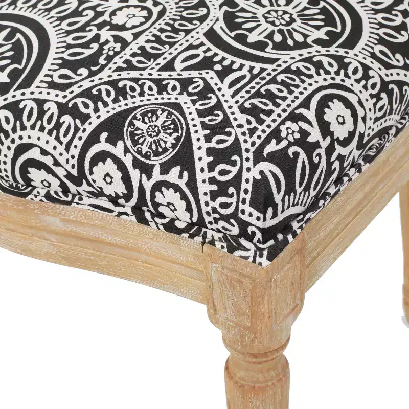 GDFStudio Newman Traditional Upholstered Rubberwood Dining Chairs (Set of 4)