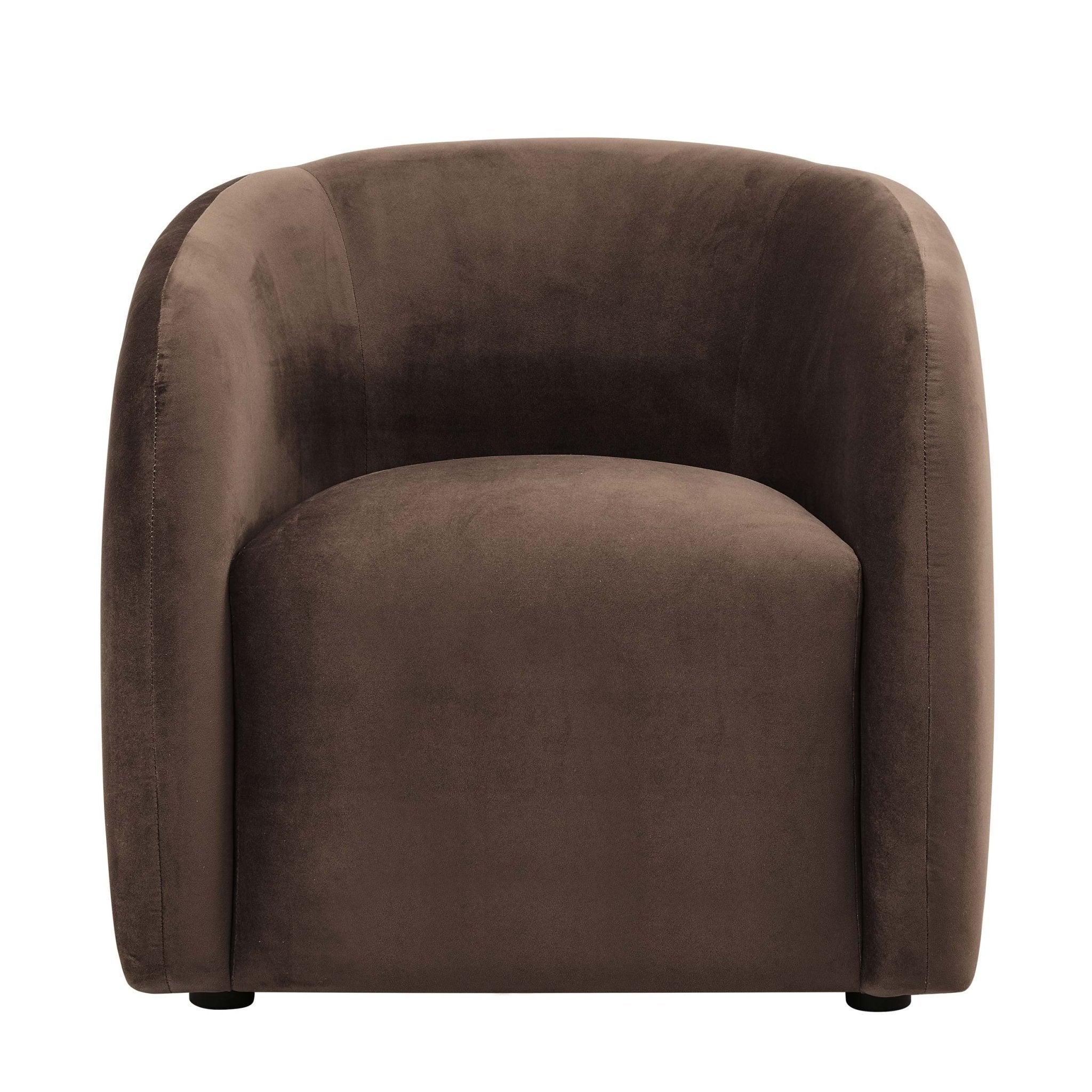 Nordic Cappuccino Fabric Accent Chair with Structured Design for Living Room
