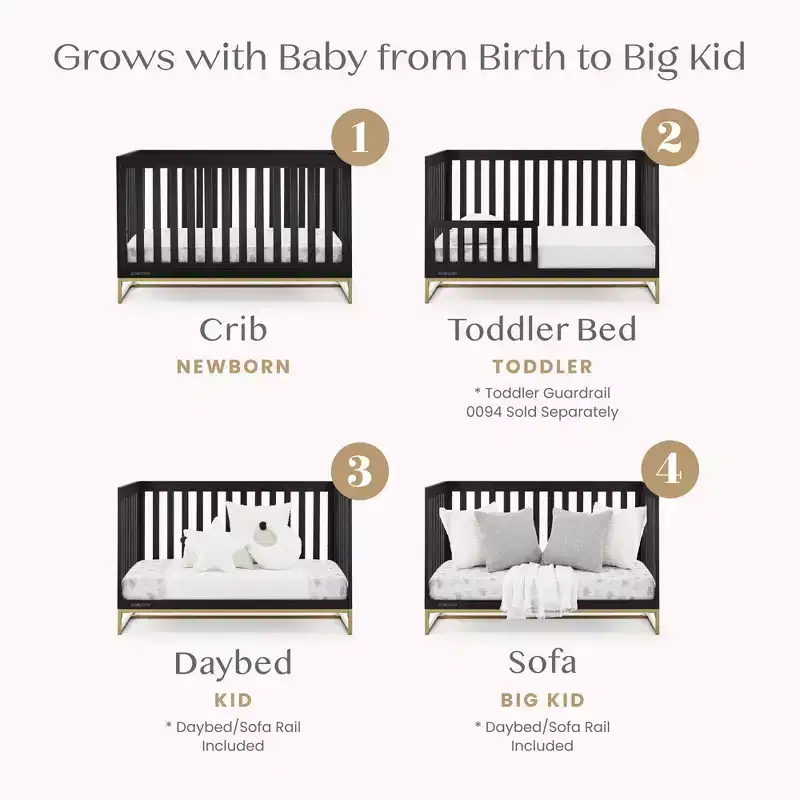 4-in-1 Crib with Daybed Conversion