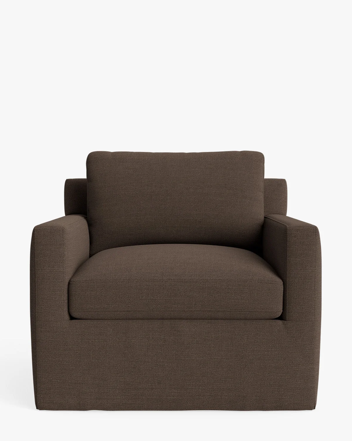 Modern Slipcovered Lounge Chair with Generous Cushioning & Easy Care Fabric for Living Room