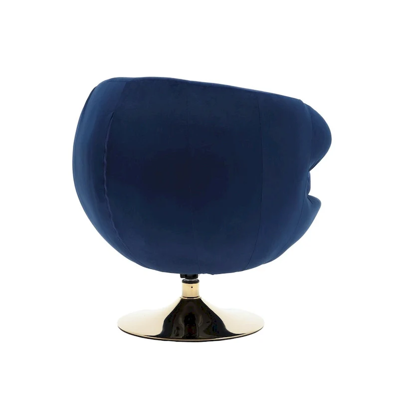 Velvet 360 Degree Swivel Left Cuddle Barrel Accent Chairs
