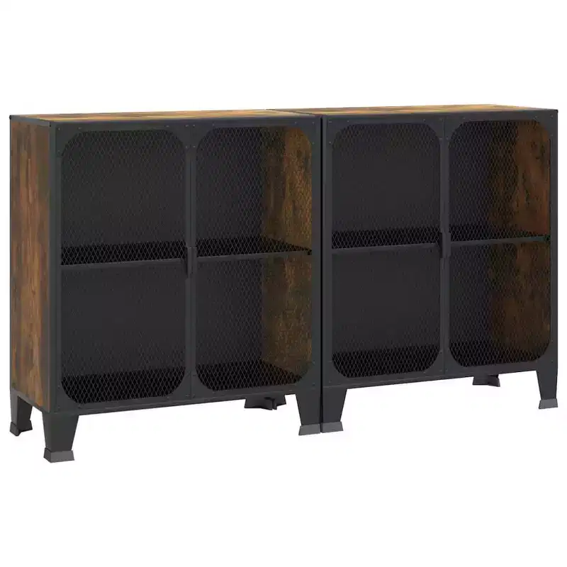Storage Cabinet File Cabinet with Doors for Living Room Metal and Engineered Wood