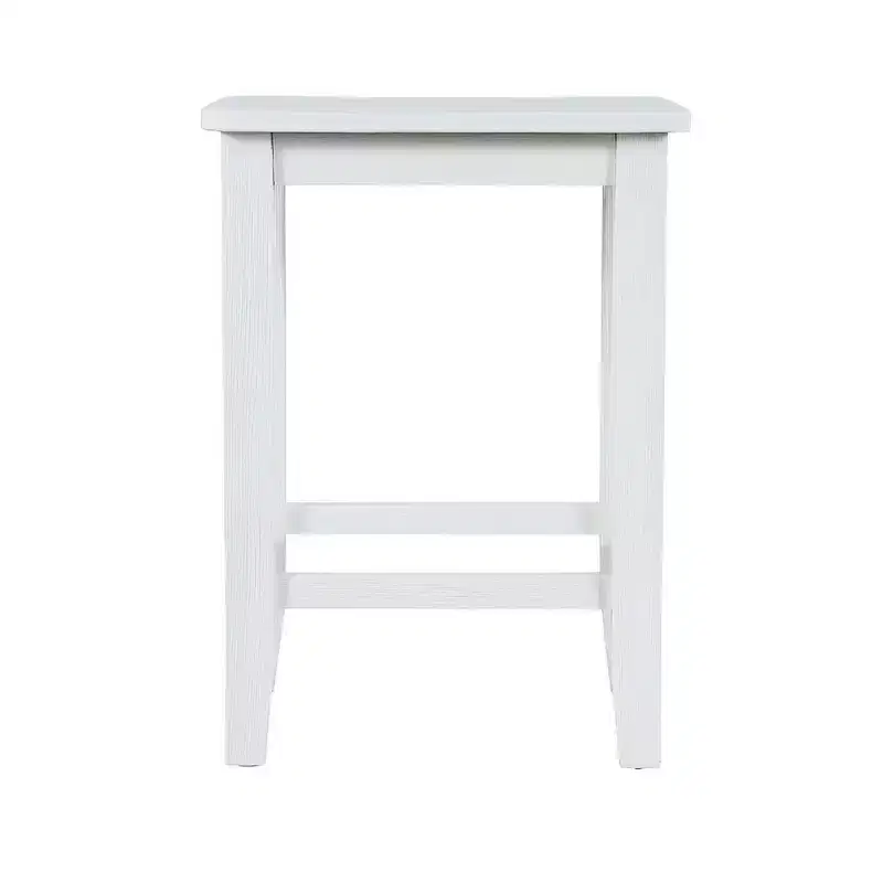 Jofran, Eastern Tides Coastal Wire-Brushed Wood Backless Counter Barstool (Set of 2)