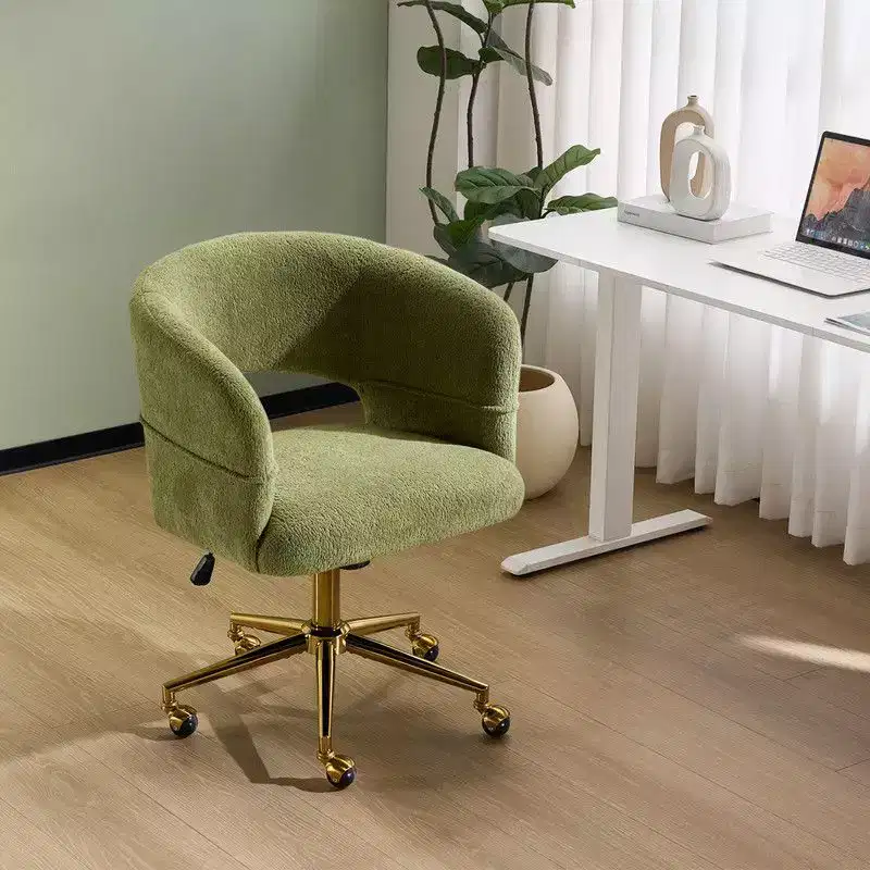 | 25.1 Inch Velvet Ring Backrest Swivel Office Chair