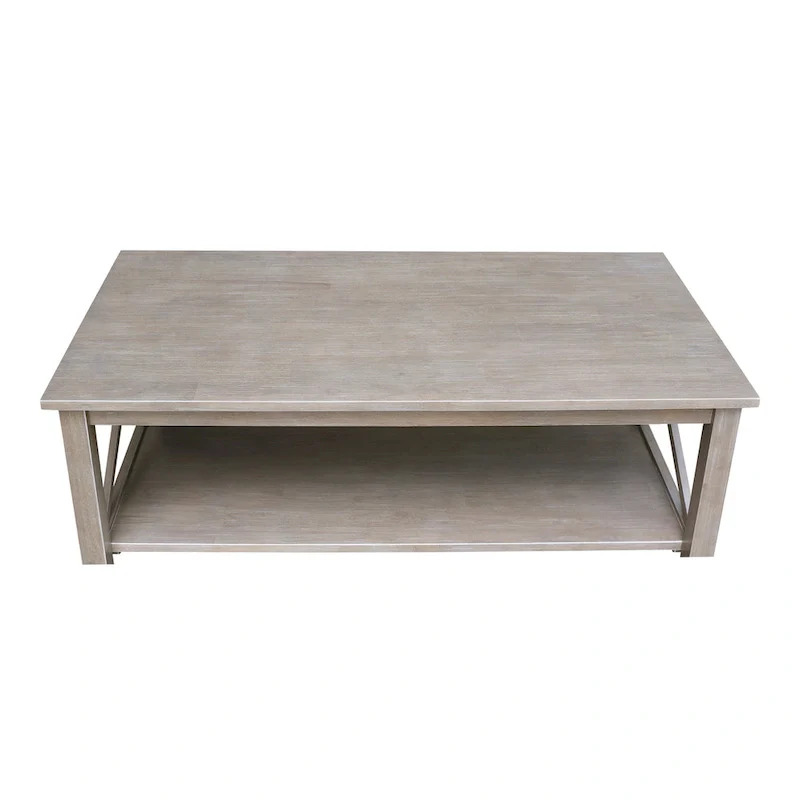 Solid Hardwood Coffee Table with Lower Shelf