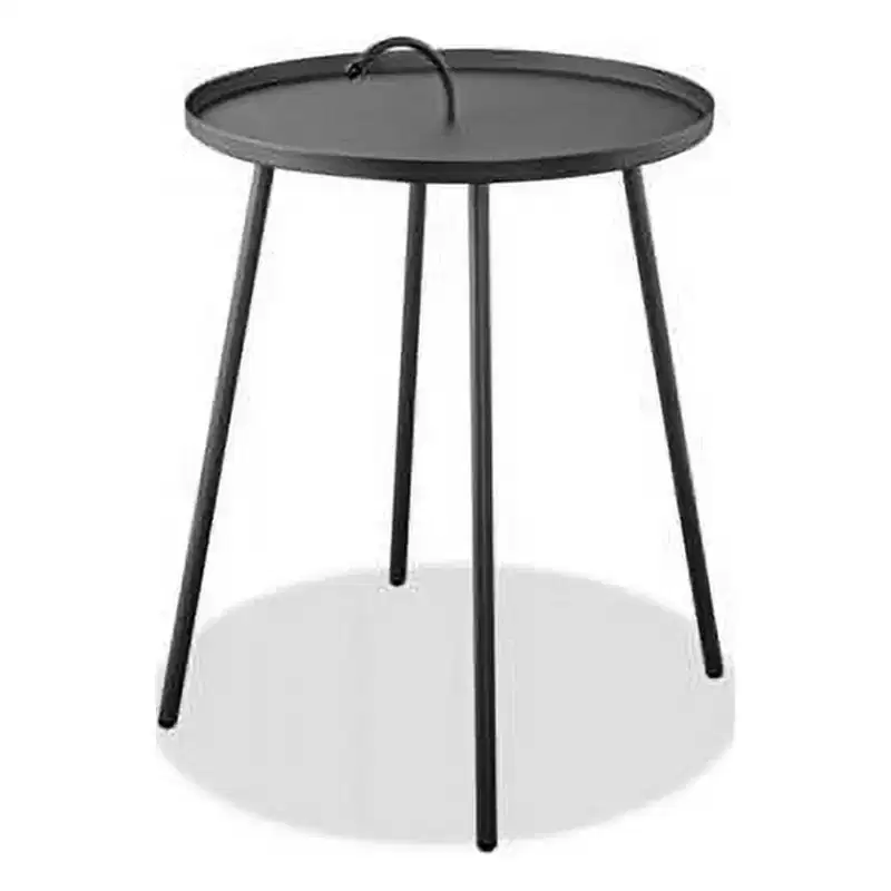 HomeStock 60 in.H Black Color Square Steel Table Top End Table 1 -piece