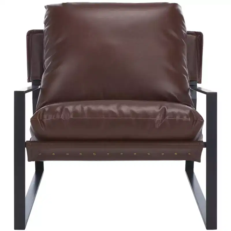 Popham Pillow Top Accent Chair - ACH4520 - Dark Brown/Black - Safavieh