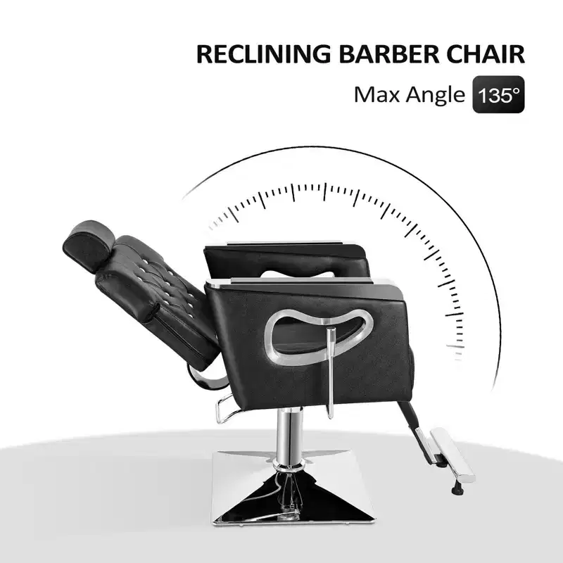 All Purpose Heavy Duty Reclining Hair Salon Chair with Headrest Brown