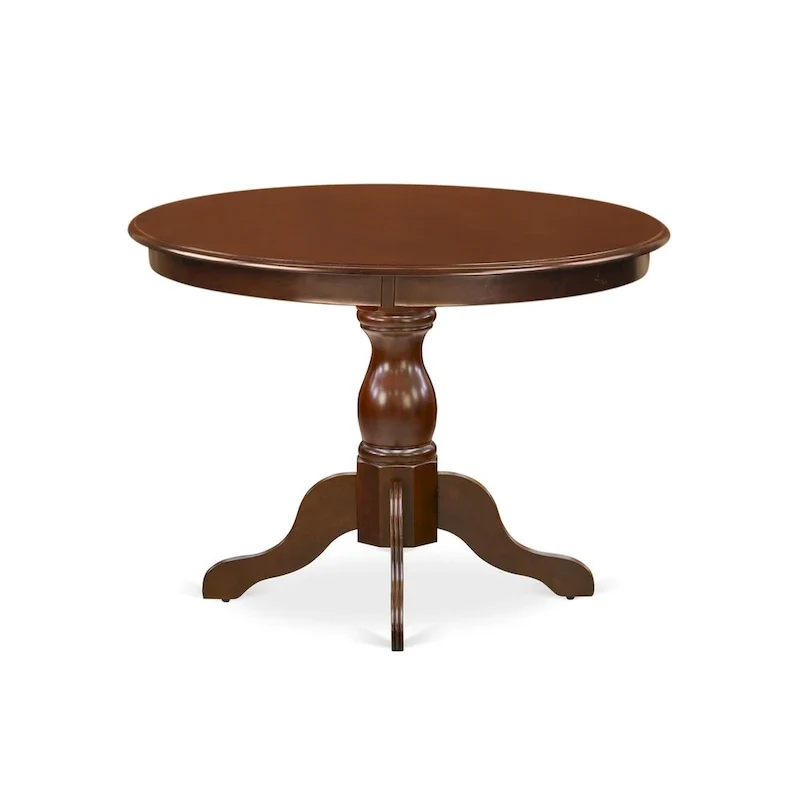 East West Furniture 5 Piece Dinette Set- a Round Dining Table and 4 Parson Dining Chairs, (Finish & Upholstered Option)