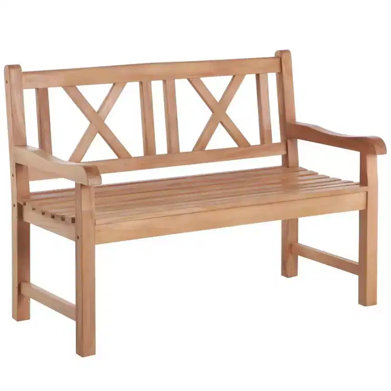 Nordic Teak 47 2 Person Natural Outdoor, Patio and Garden Bench - Beige